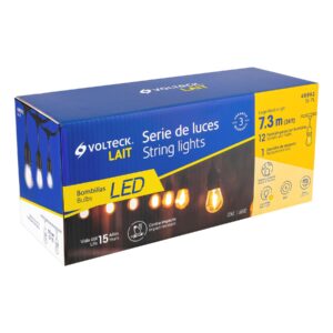 Serie de 7.3 m con 12 luces de LED para exterior, Volteck 49992