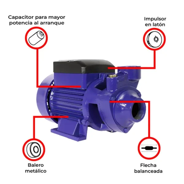 Bomba Hidráulica Periférica, IUSA, Primo de 1/2 HP - Imagen 8